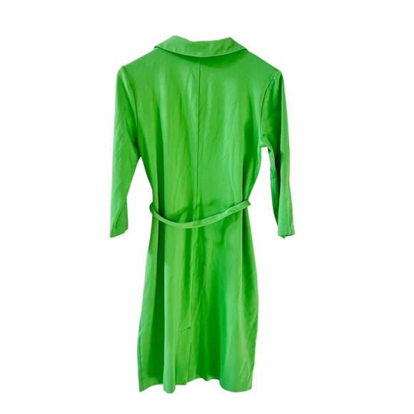 Talbots Collared Three Quarter Sleeve Belted Dress Size 8 Green - Picture 2 of 6